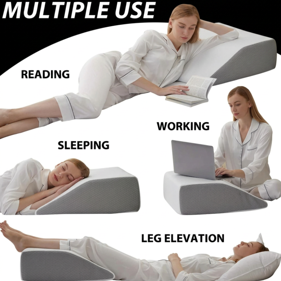 Leg Elevating Pillow — 8-Inch Memory Foam Wedge