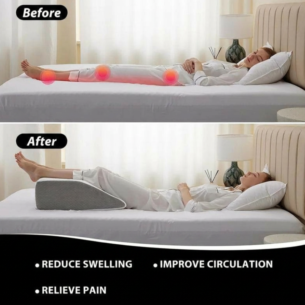 Leg Elevating Pillow — 8-Inch Memory Foam Wedge