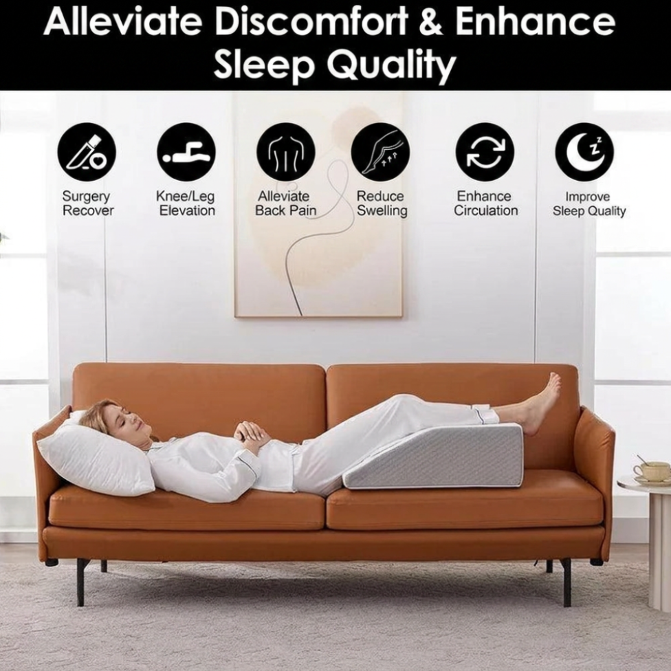 Leg Elevating Pillow — 8-Inch Memory Foam Wedge