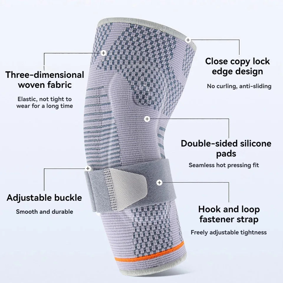 Silicone Elbow Support Brace — 3D Knit Compression (M/L/XL)