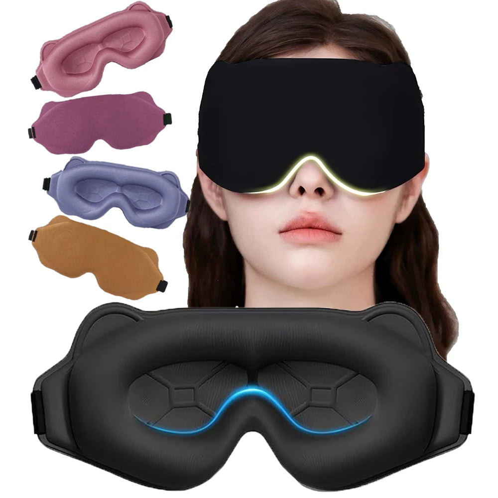 3D Sleep Eye Mask — Memory Foam, 100% Blackout