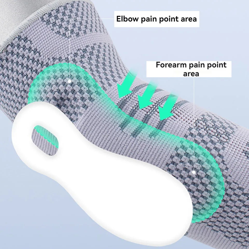 Silicone Elbow Support Brace — 3D Knit Compression (M/L/XL)