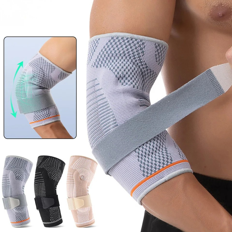 Silicone Elbow Support Brace — 3D Knit Compression (M/L/XL)
